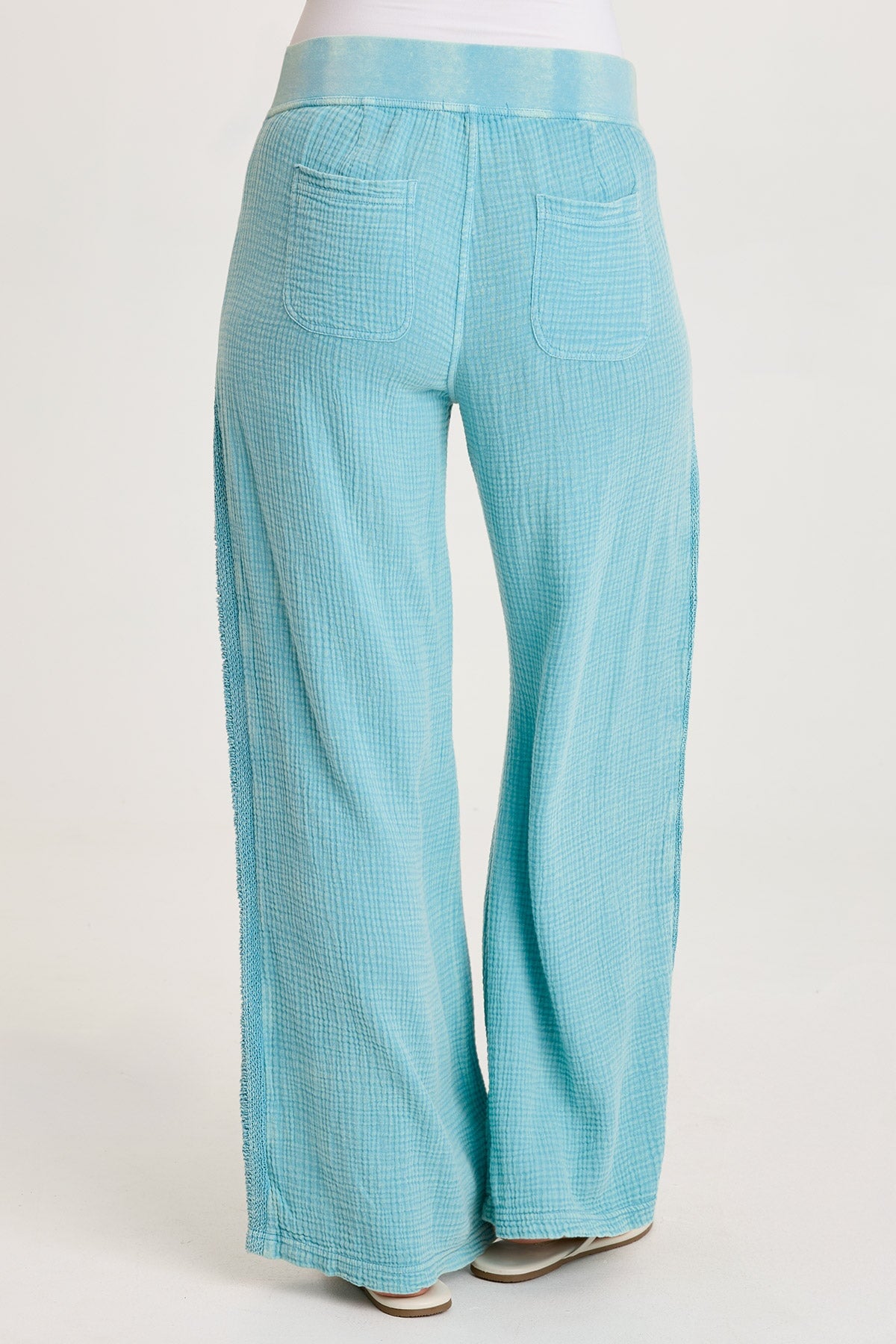 XCVI Elu Gauze Ladder Lace Trim Wide-Leg Pull-On Pant