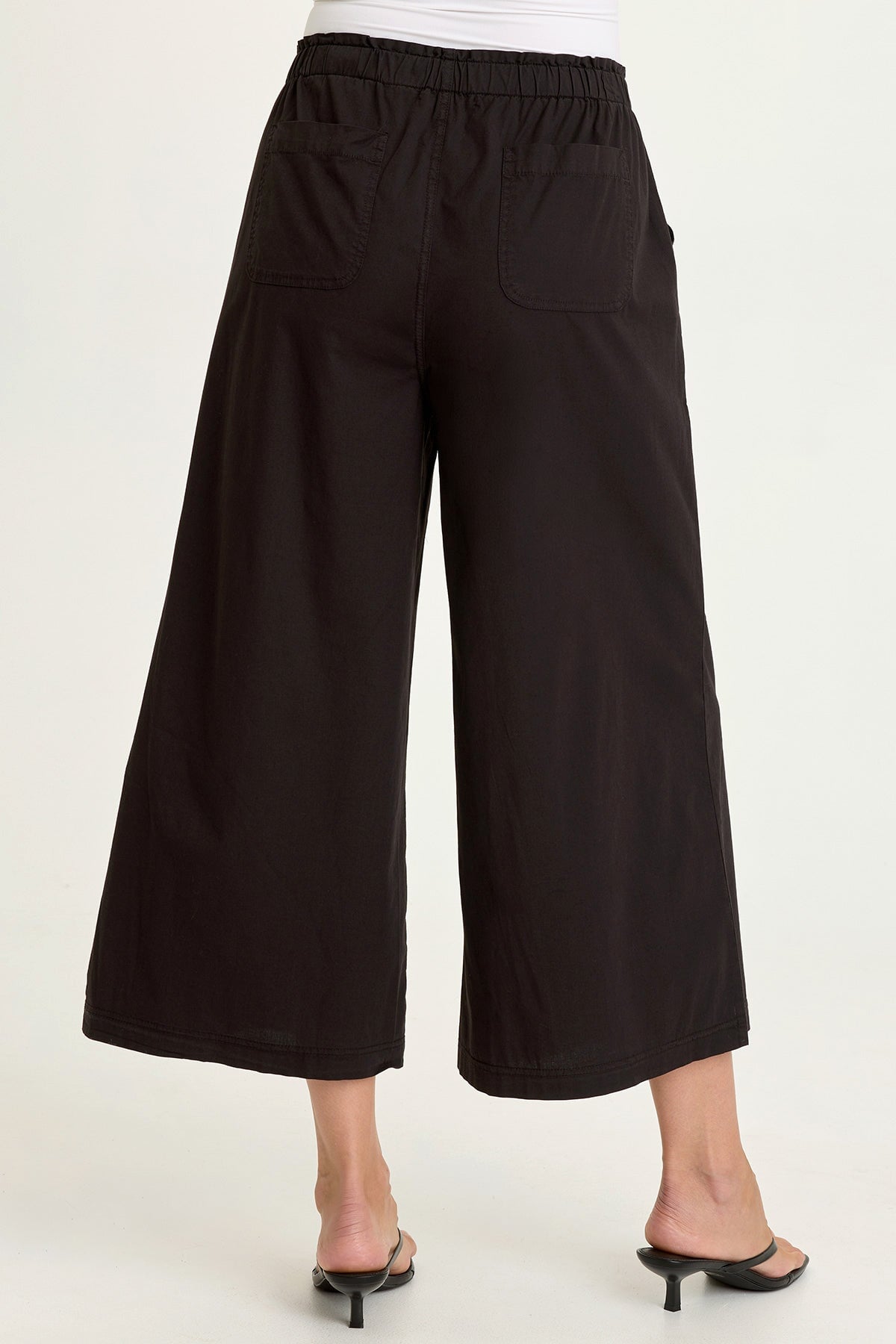 Wearables Gottfried Stretch Poplin Elastic Paperbag Waist Gaucho