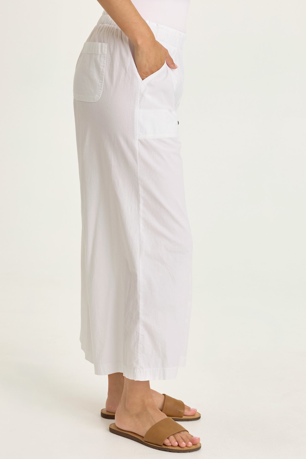 Wearables Gottfried Stretch Poplin Elastic Paperbag Waist Gaucho