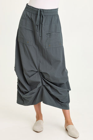 Wearables Hedvig Stretch Poplin Pleated Bubble Hem Skirt