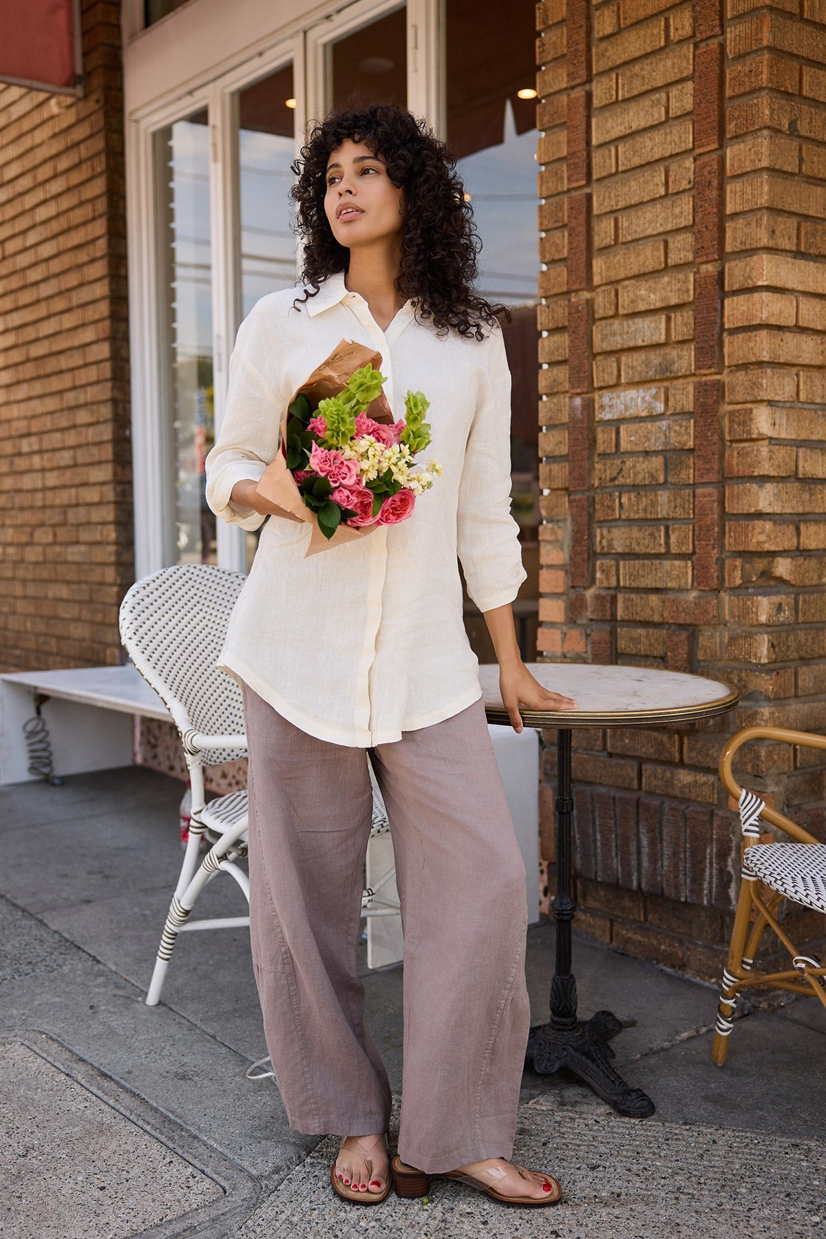 XCVI Nao Linen Barrel Crop 