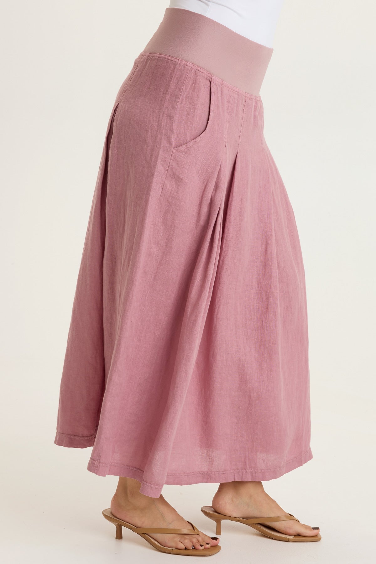 XCVI Aderyn Linen Pleated Skirt 