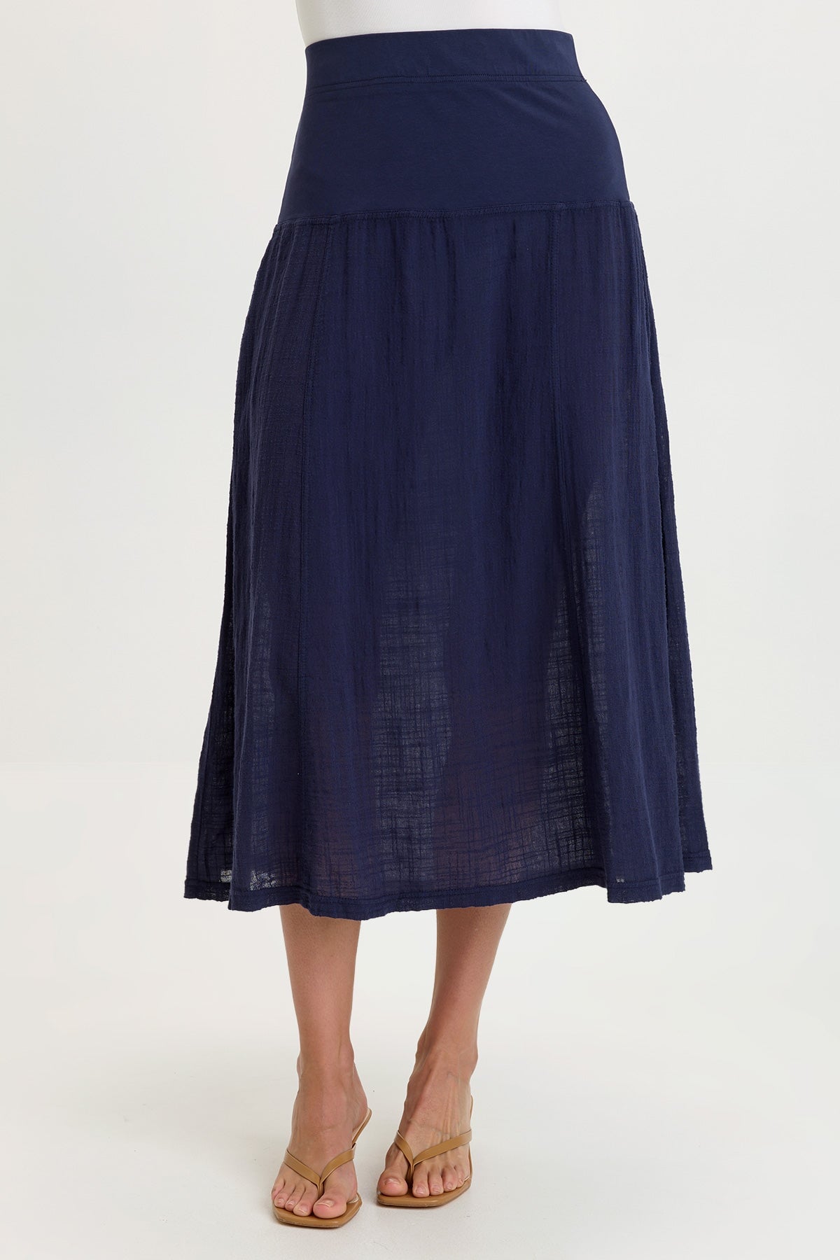 Wearables Tani Gauze Slim-to-Flare Skirt 