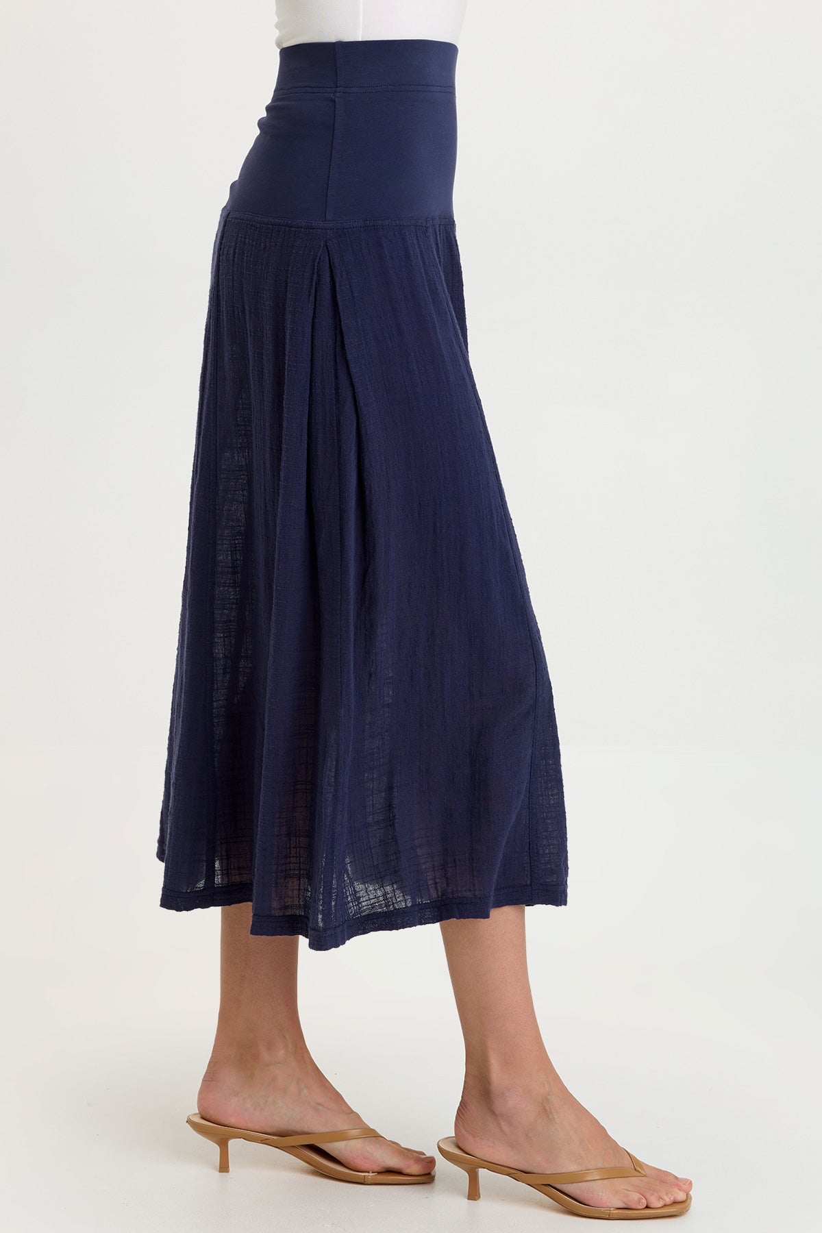 Wearables Tani Gauze Slim-to-Flare Skirt 