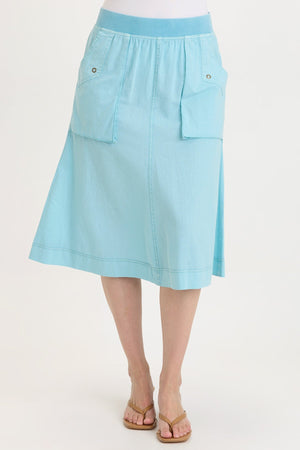 Parvati Cotton Linen Mermaid Flare Midi Skirt