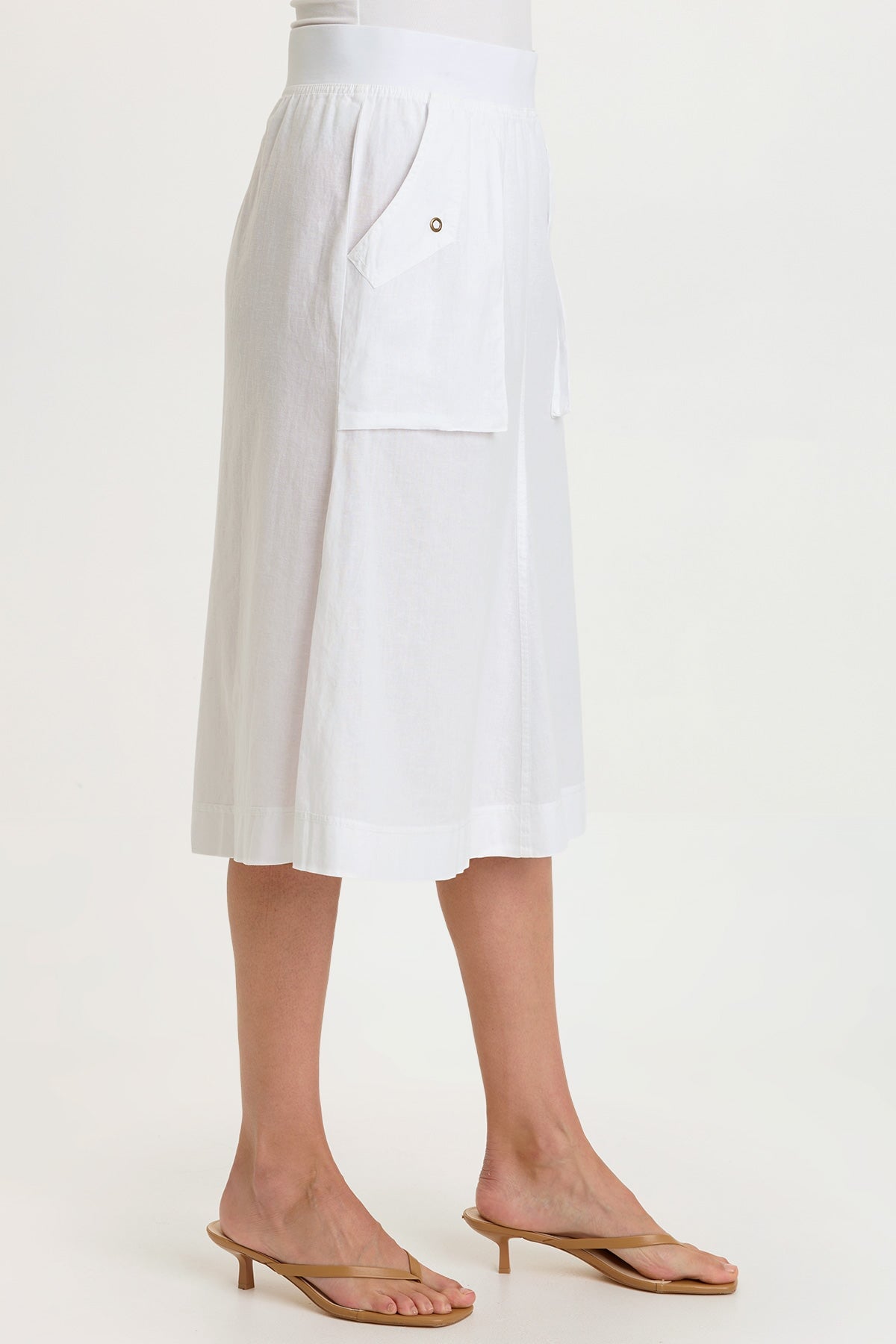 Wearables Parvati Cotton Linen Midi Skirt 