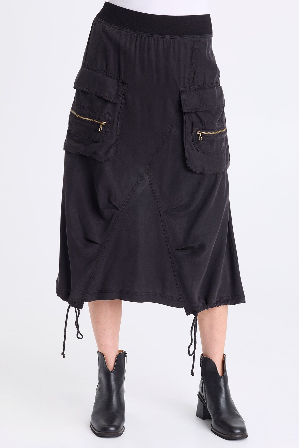 XCVI Cyran Twill Cinch Hem Skirt 