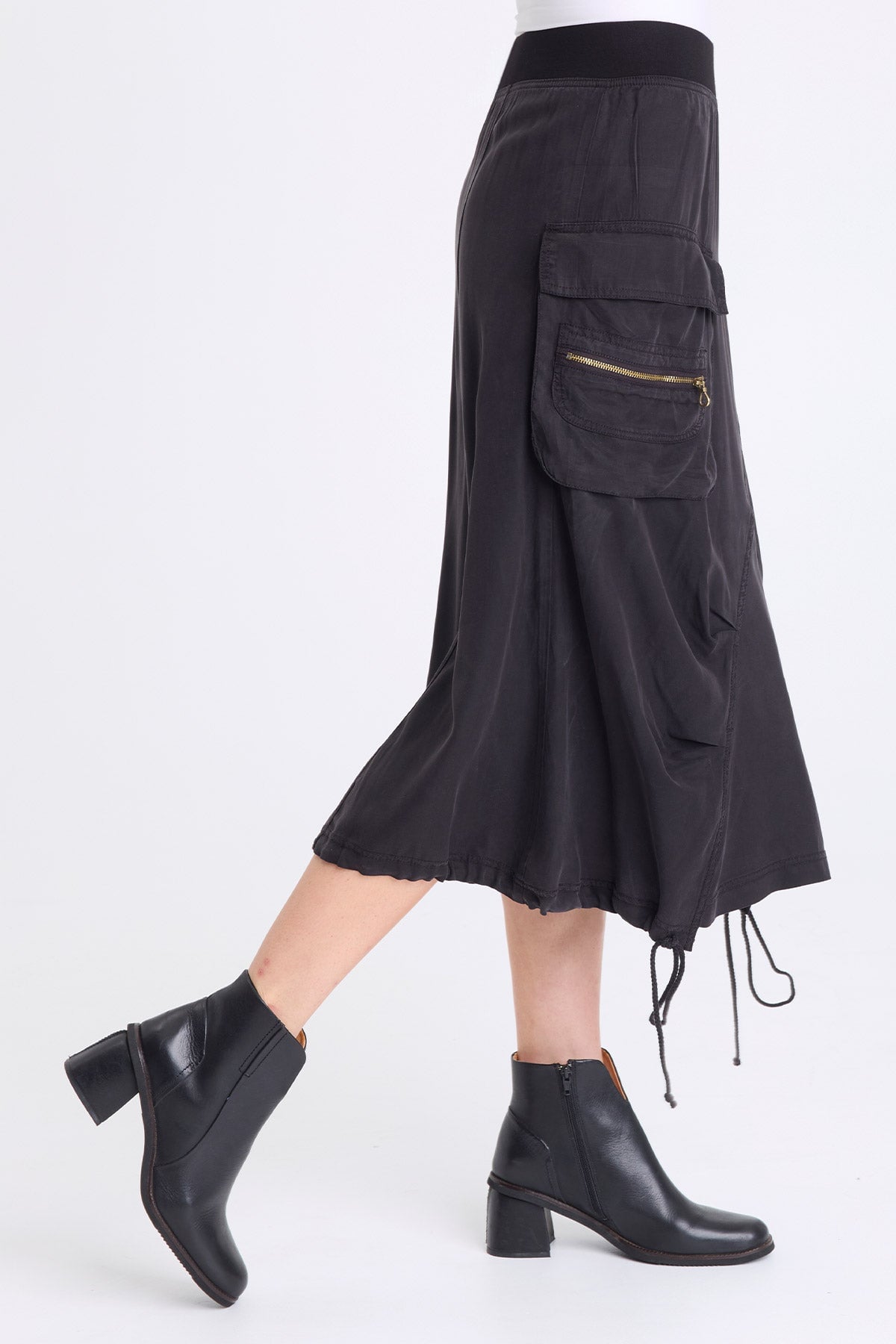 XCVI Cyran Twill Cinch Hem Skirt 