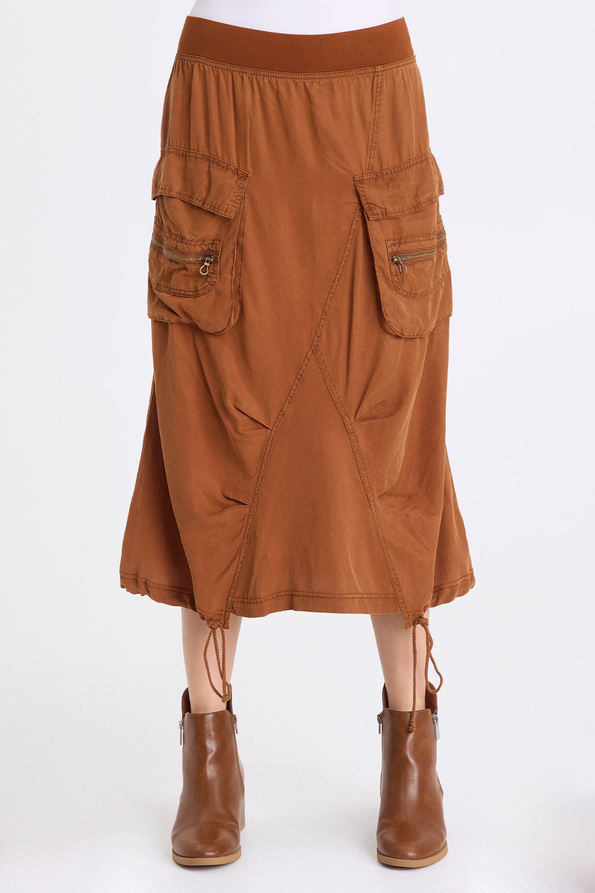 XCVI Cyran Twill Cinch Hem Skirt 