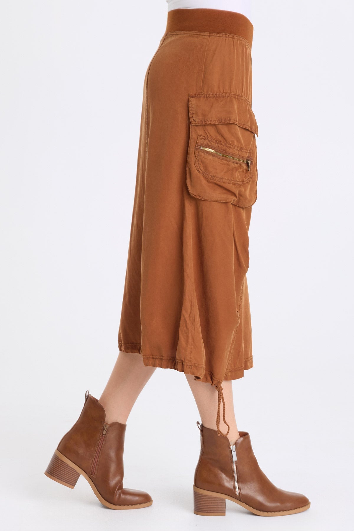XCVI Cyran Twill Cinch Hem Skirt 