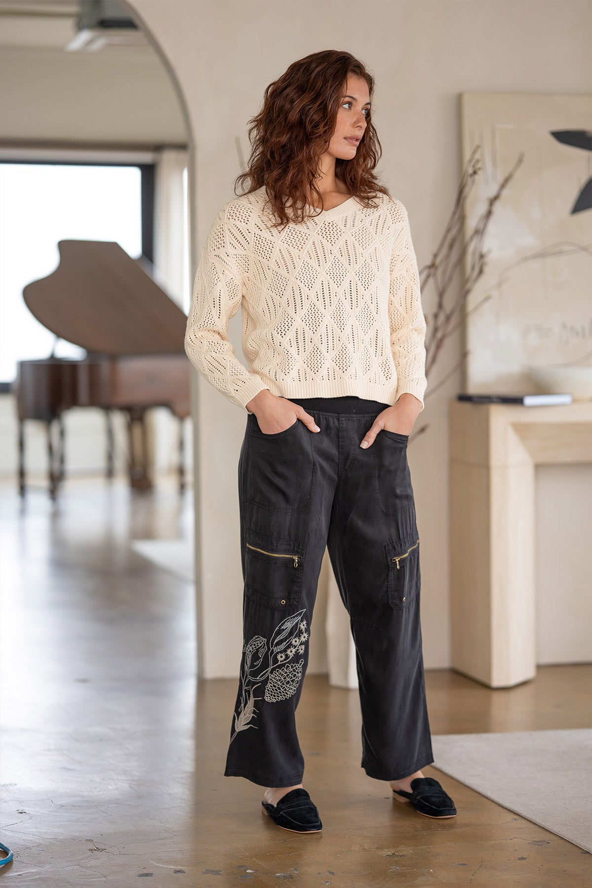 Odran Embroidered Twill Cargo Pant