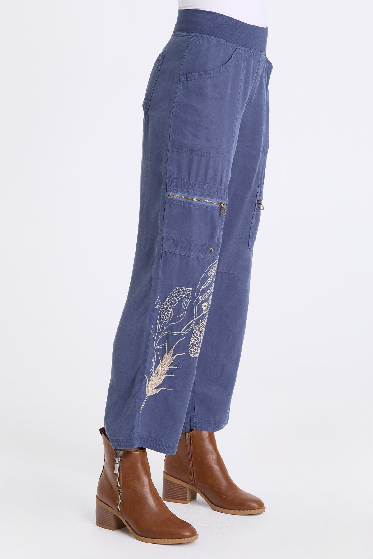 XCVI Odran Embroidered Twill Cargo Pant 