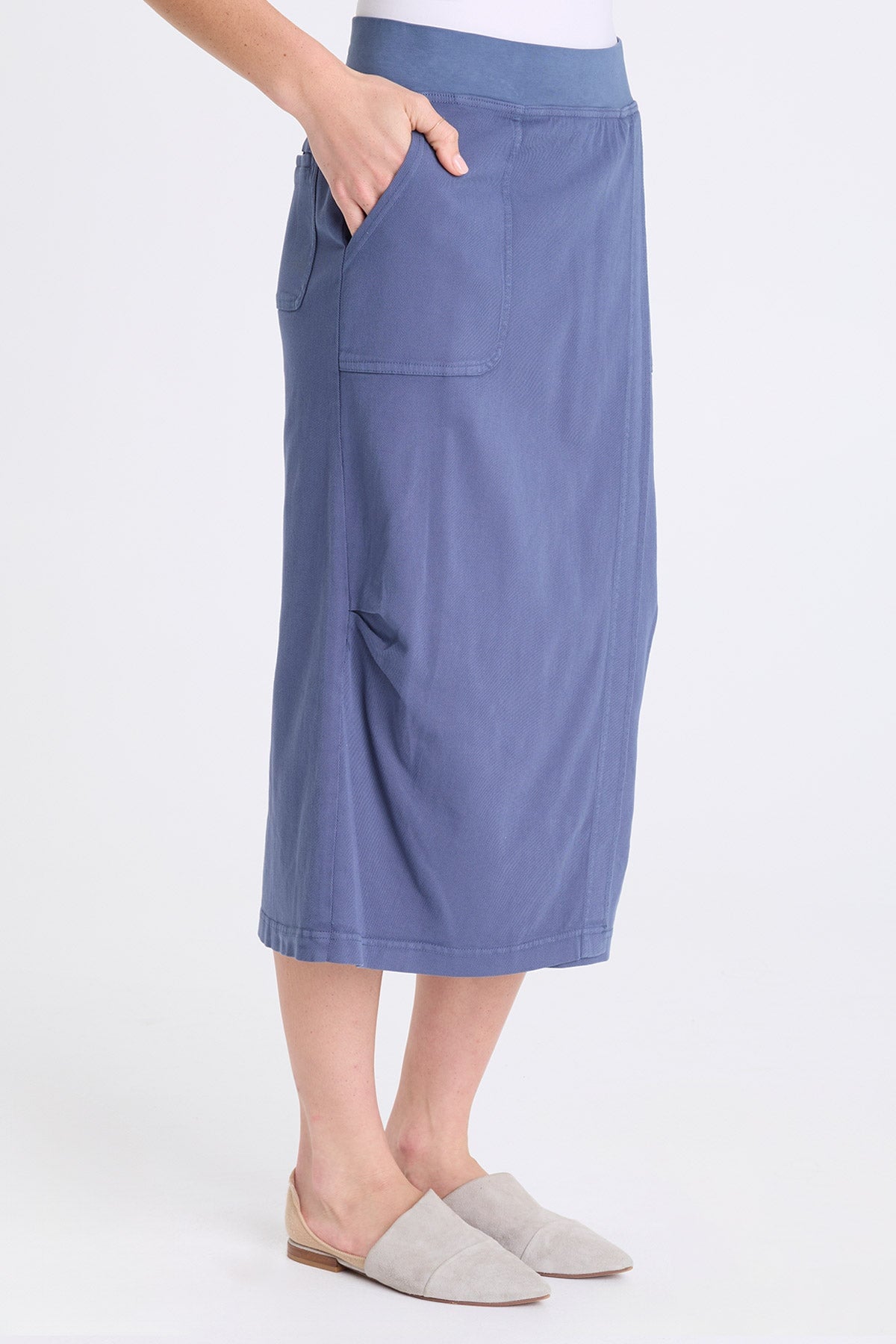 XCVI Abelia Twill Cross Panel Skirt 