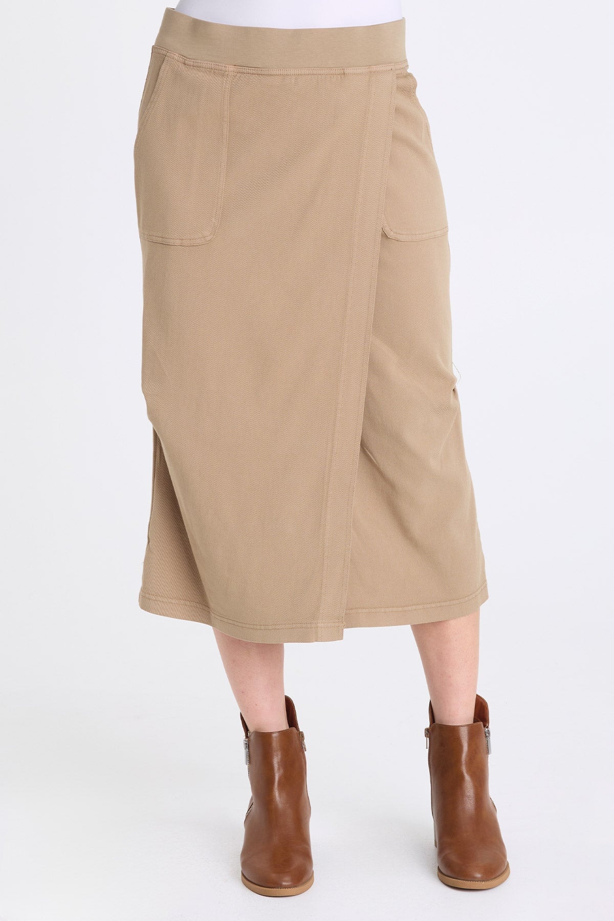 XCVI Abelia Twill Cross Panel Skirt 