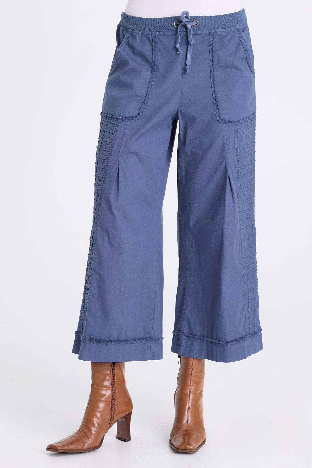 XCVI Nicolene Poplin Grid Pintuck Crop 