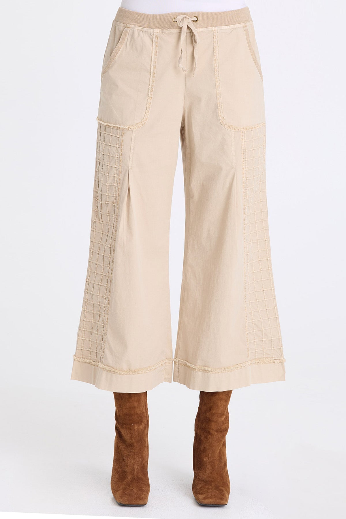 XCVI Nicolene Poplin Grid Pintuck Crop 