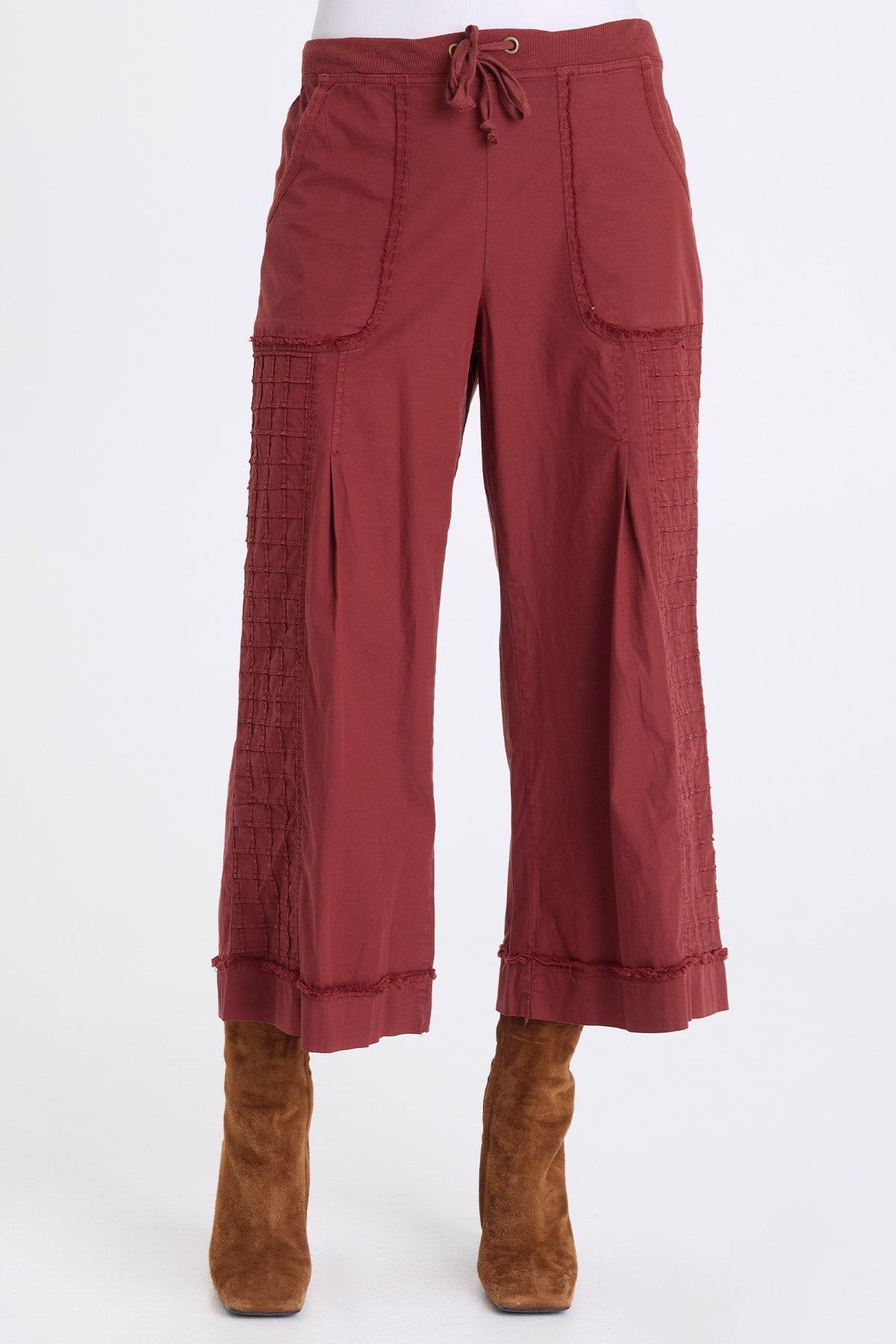 XCVI Nicolene Poplin Grid Pintuck Crop 