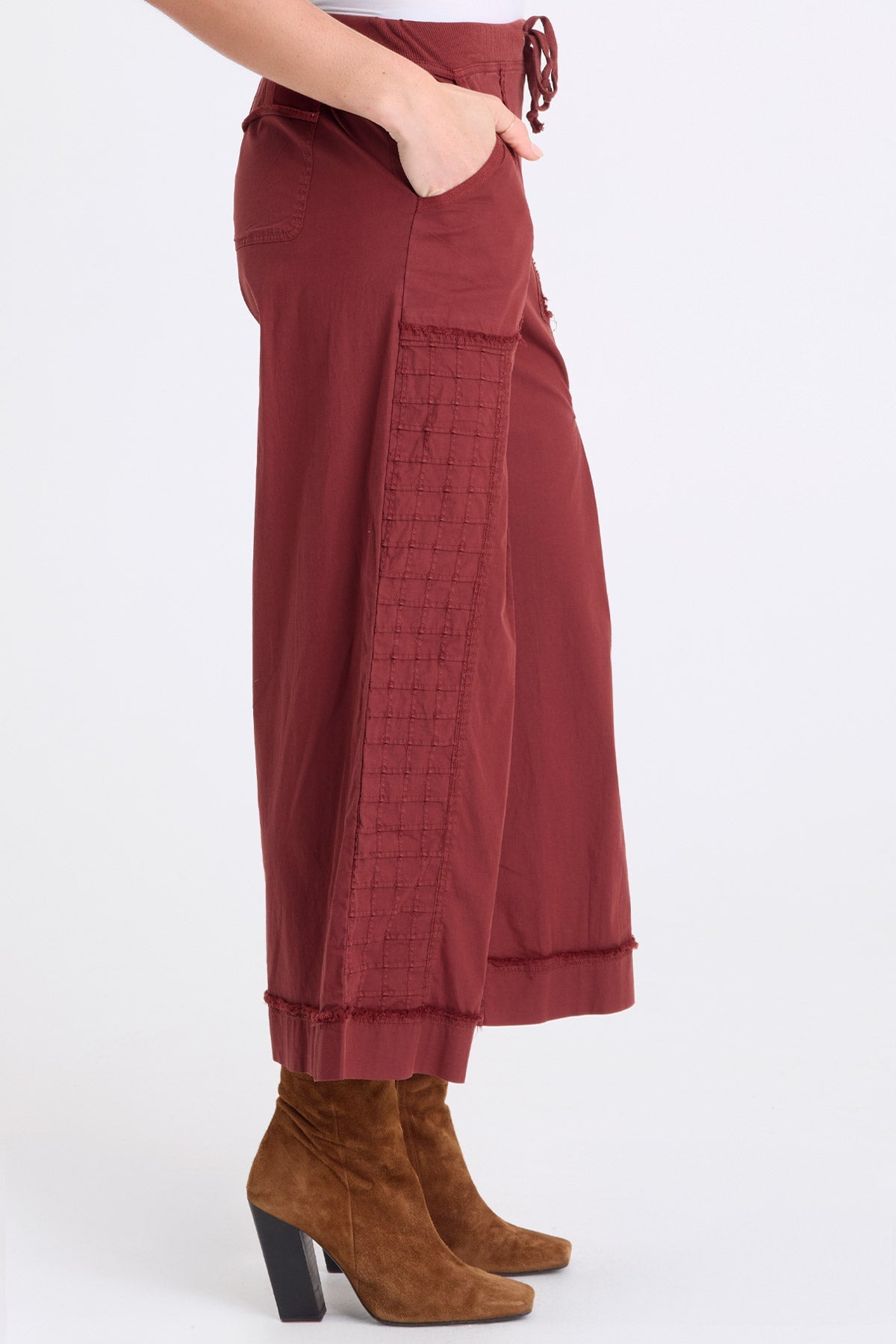 XCVI Nicolene Poplin Grid Pintuck Crop 