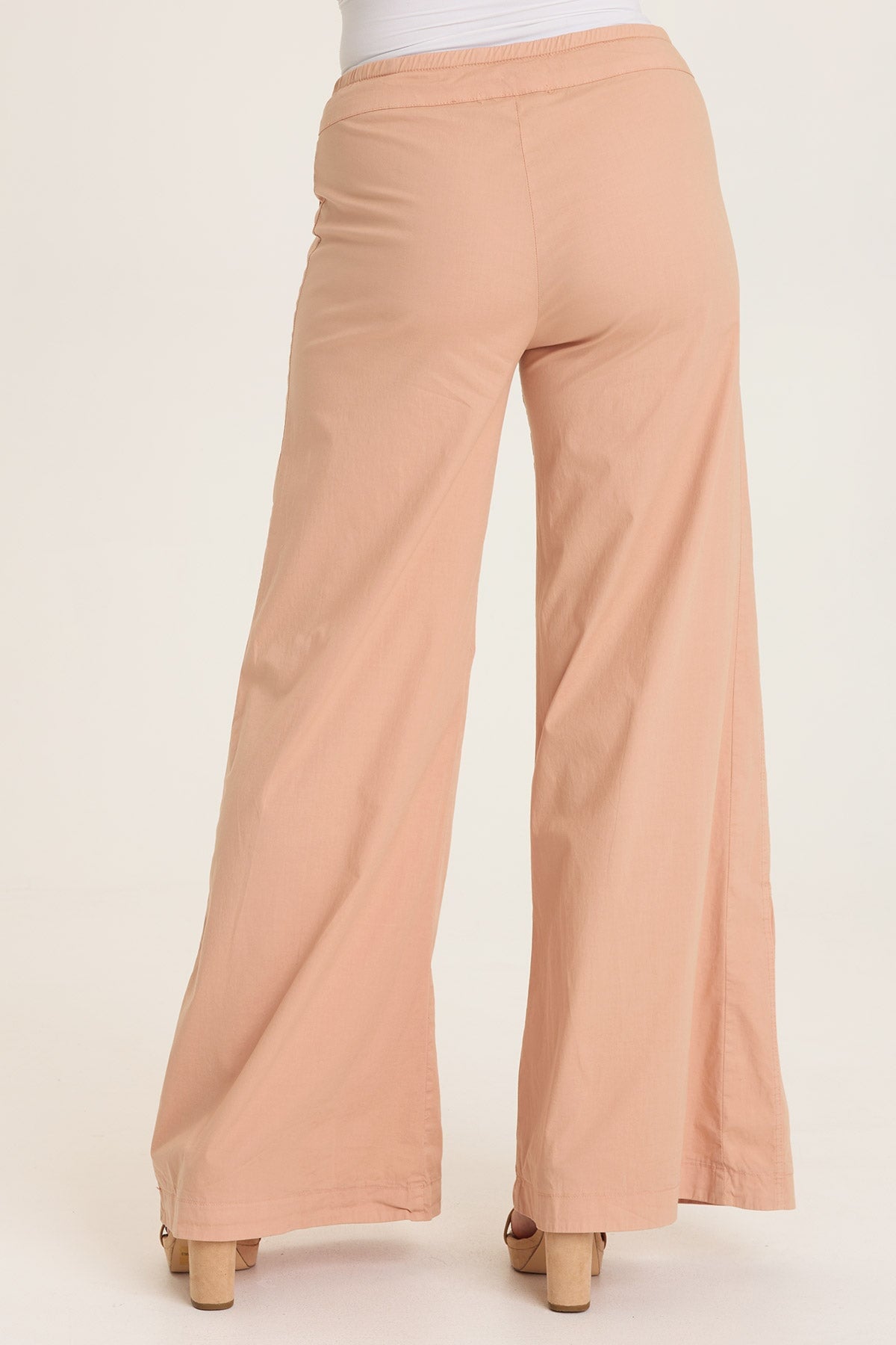 Wearables Tiered Wide Leg Drawstring Flare Ruched Pant 