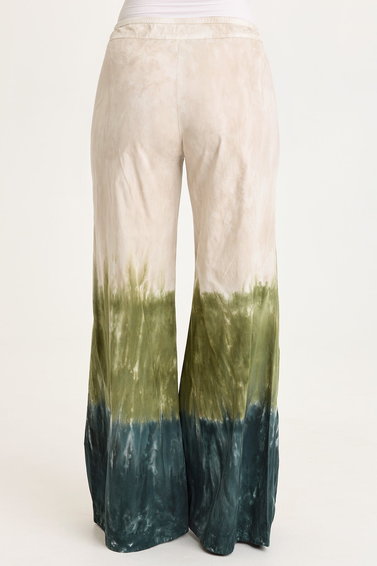 Werables Terraced Wide Leg Ruched Flare Drawstring Pant