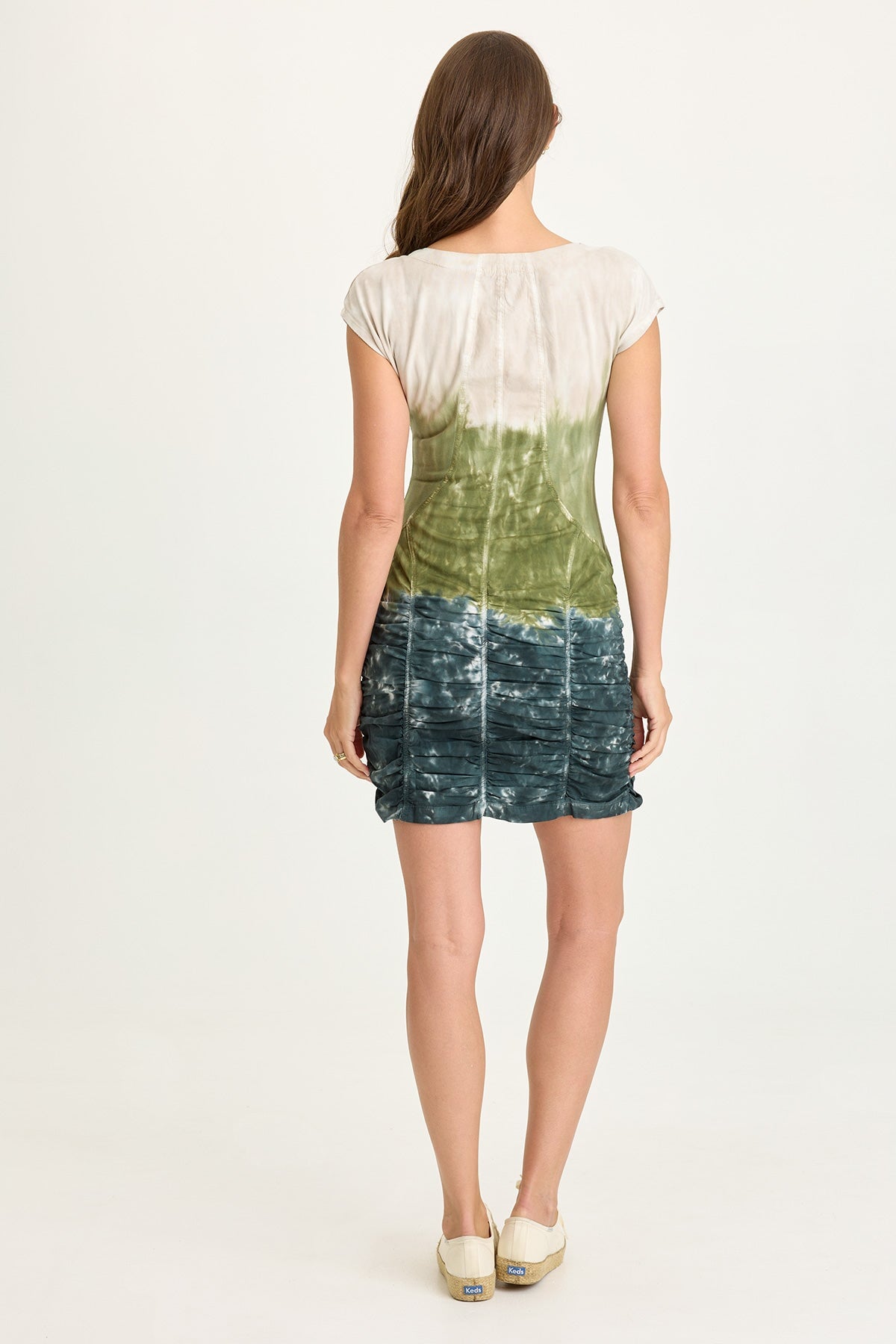 Wearables Aviana Stretch Poplin Ruched Mini Dress 