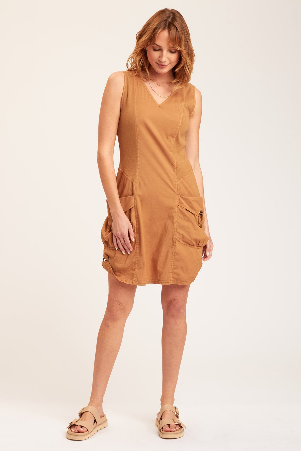 Xcvi Penta Tank Dress In Orange