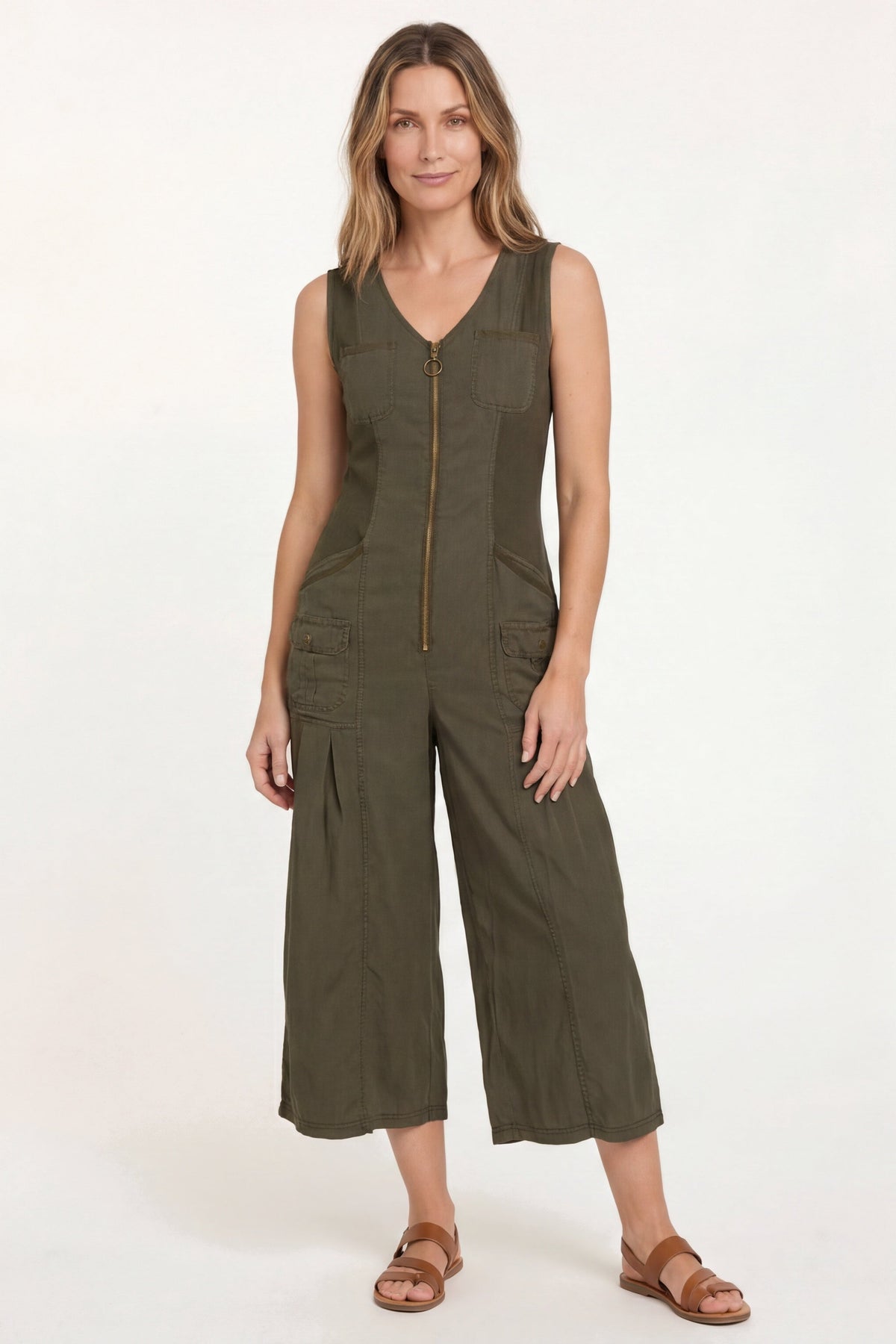 XCVI Soft Twill Macgowan Wide Leg Cargo Jumpsuit 