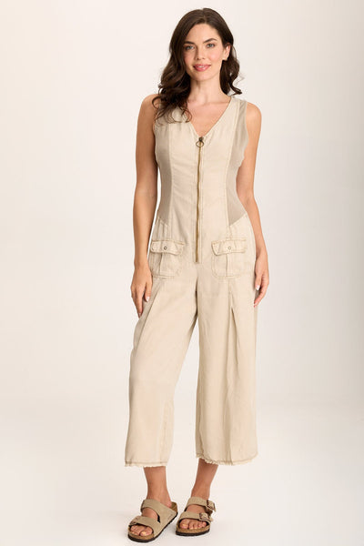 XCVI Linette Jumpsuit – V-Neck with Wide Legs and Pockets