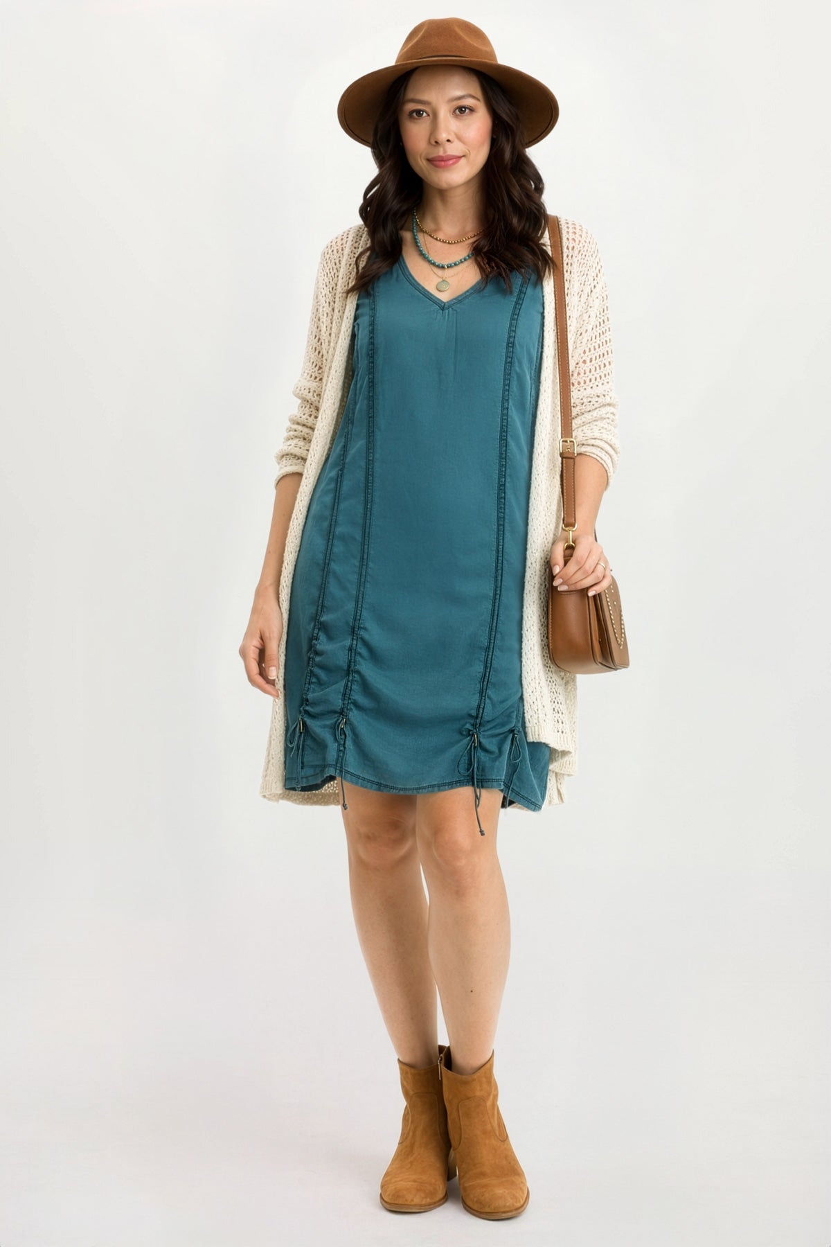 XCVI Karima Twill Corded Cinch Tank Dress 