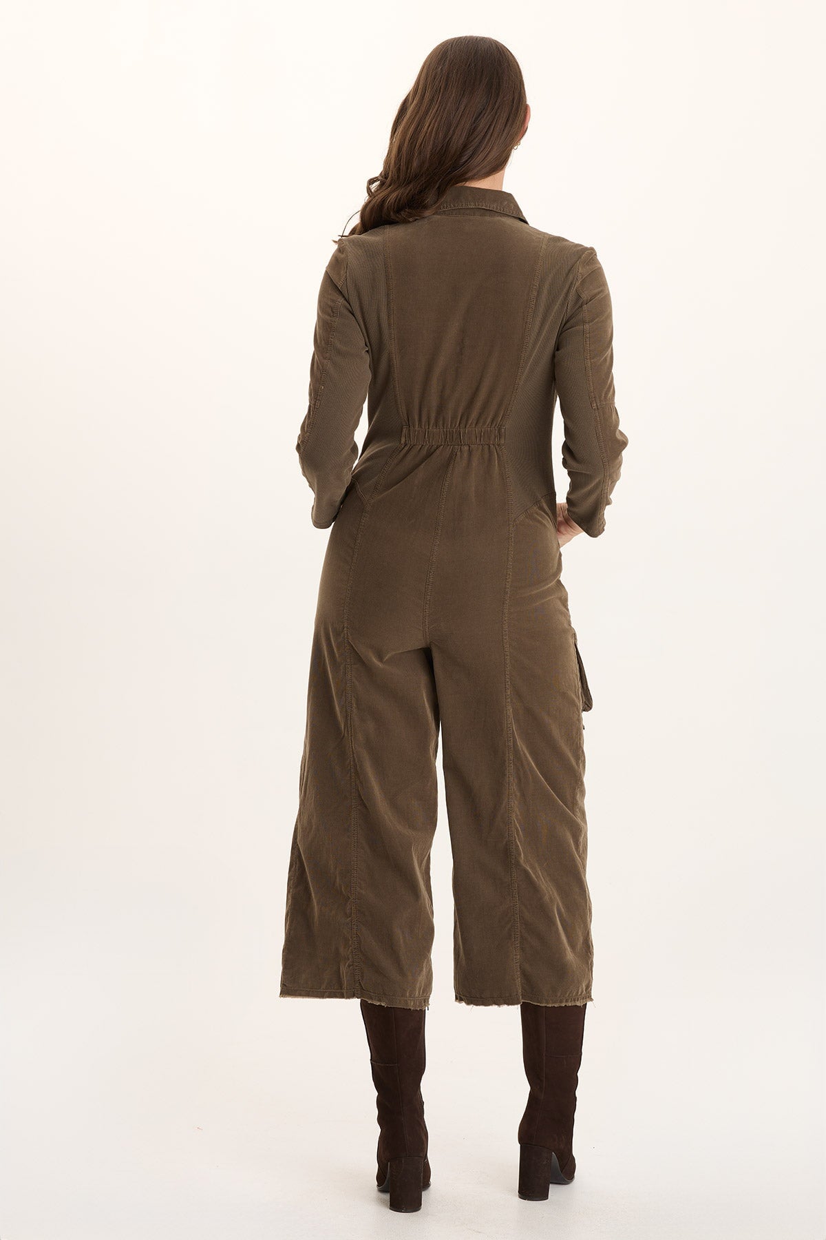 XCVI Kaisa Corduroy Long-Sleeve Cargo Jumpsuit 