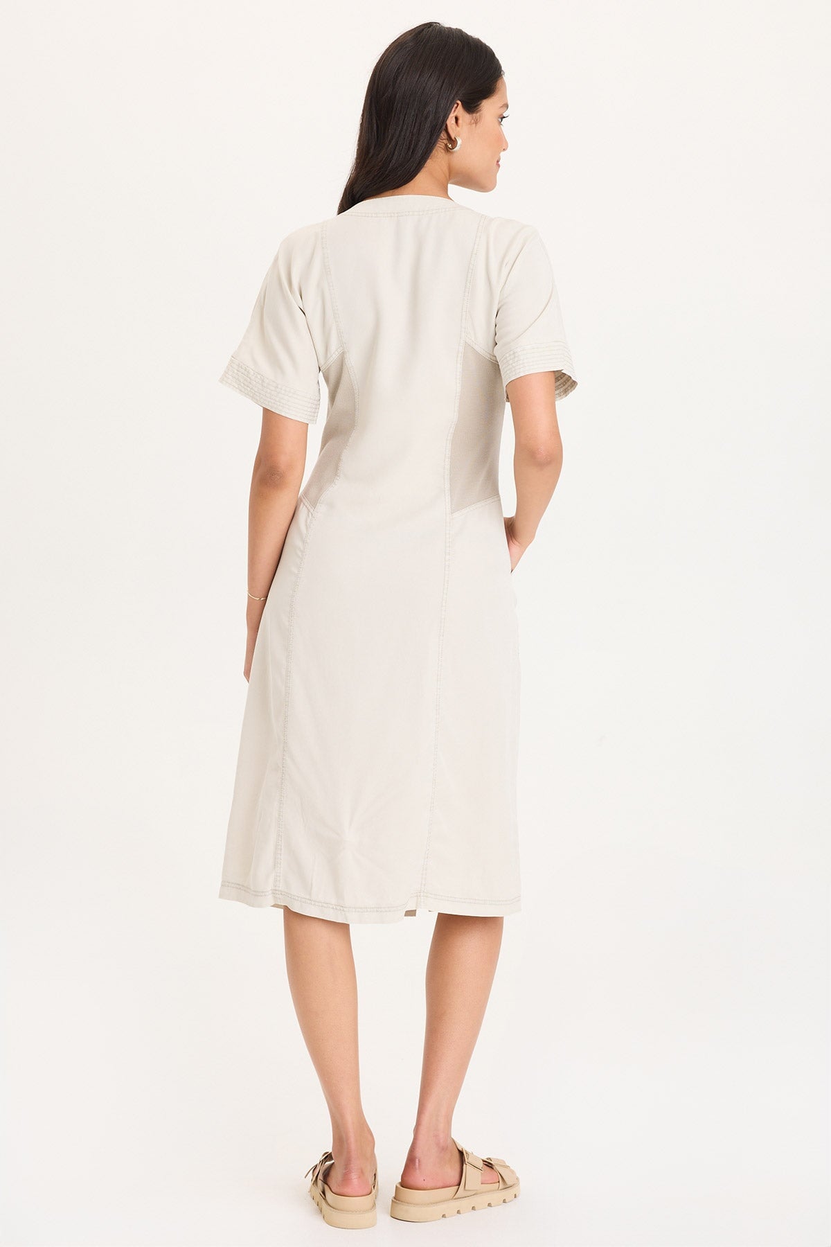 XCVI Addair Button-Up Short Sleeve Twill Dress 