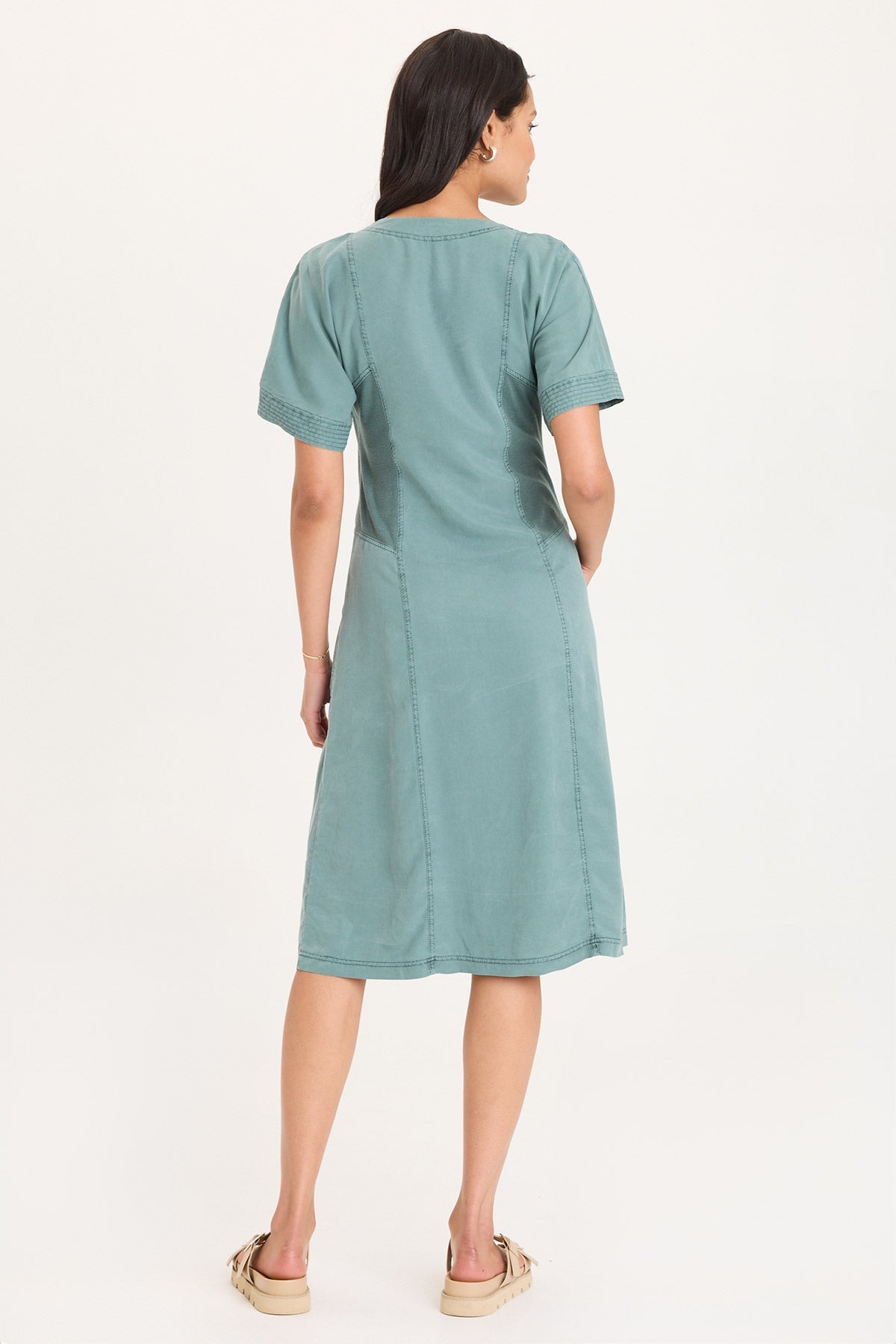 XCVI Addair Button-Up Short Sleeve Twill Dress 