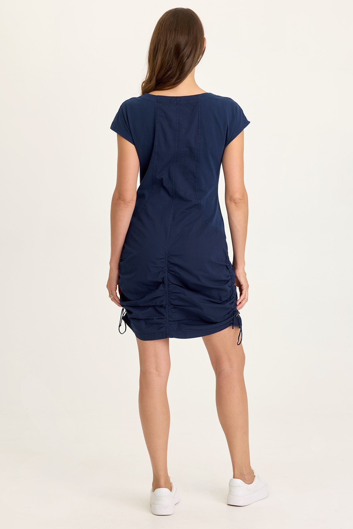 Wearables Wylda Poplin Cinchable V-Neck Dress 