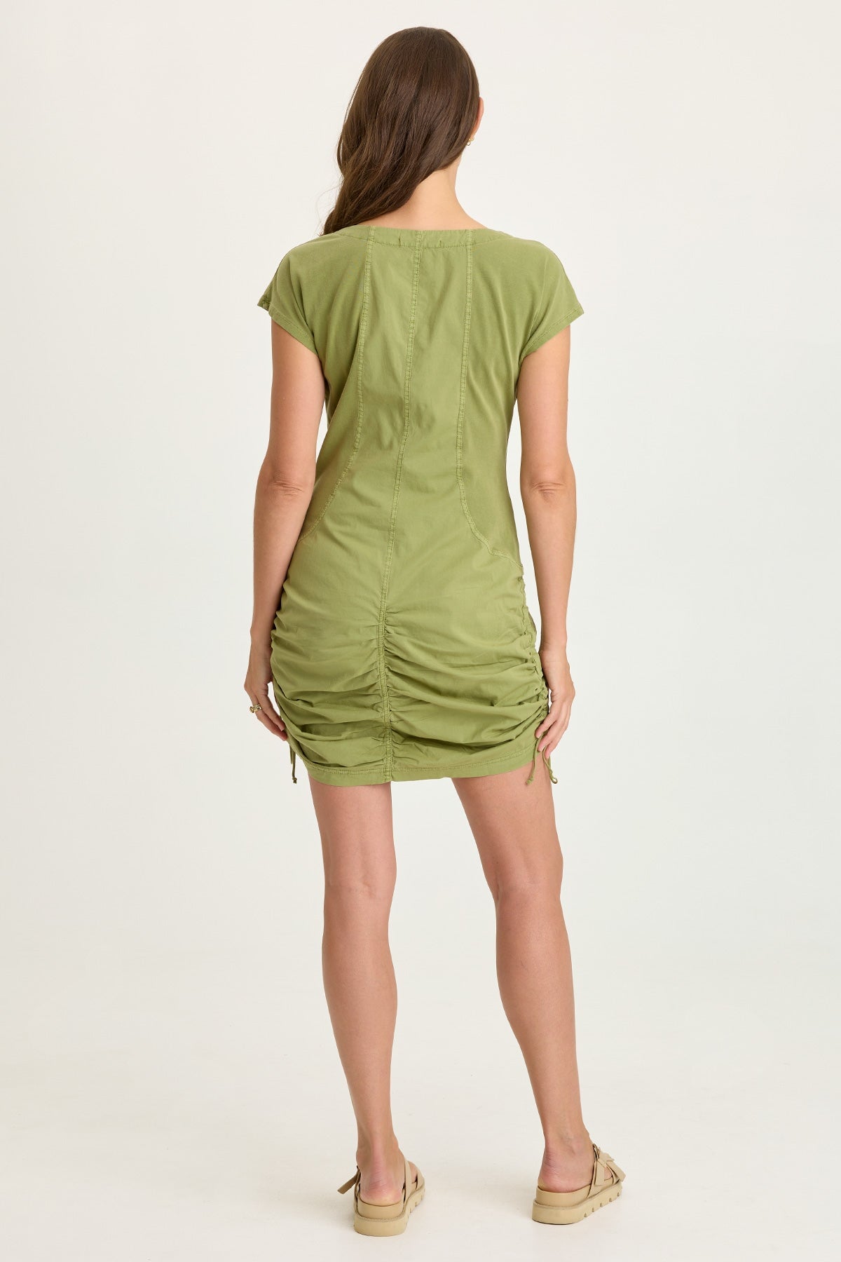 Wearables Wylda Poplin Cinchable V-Neck Dress 