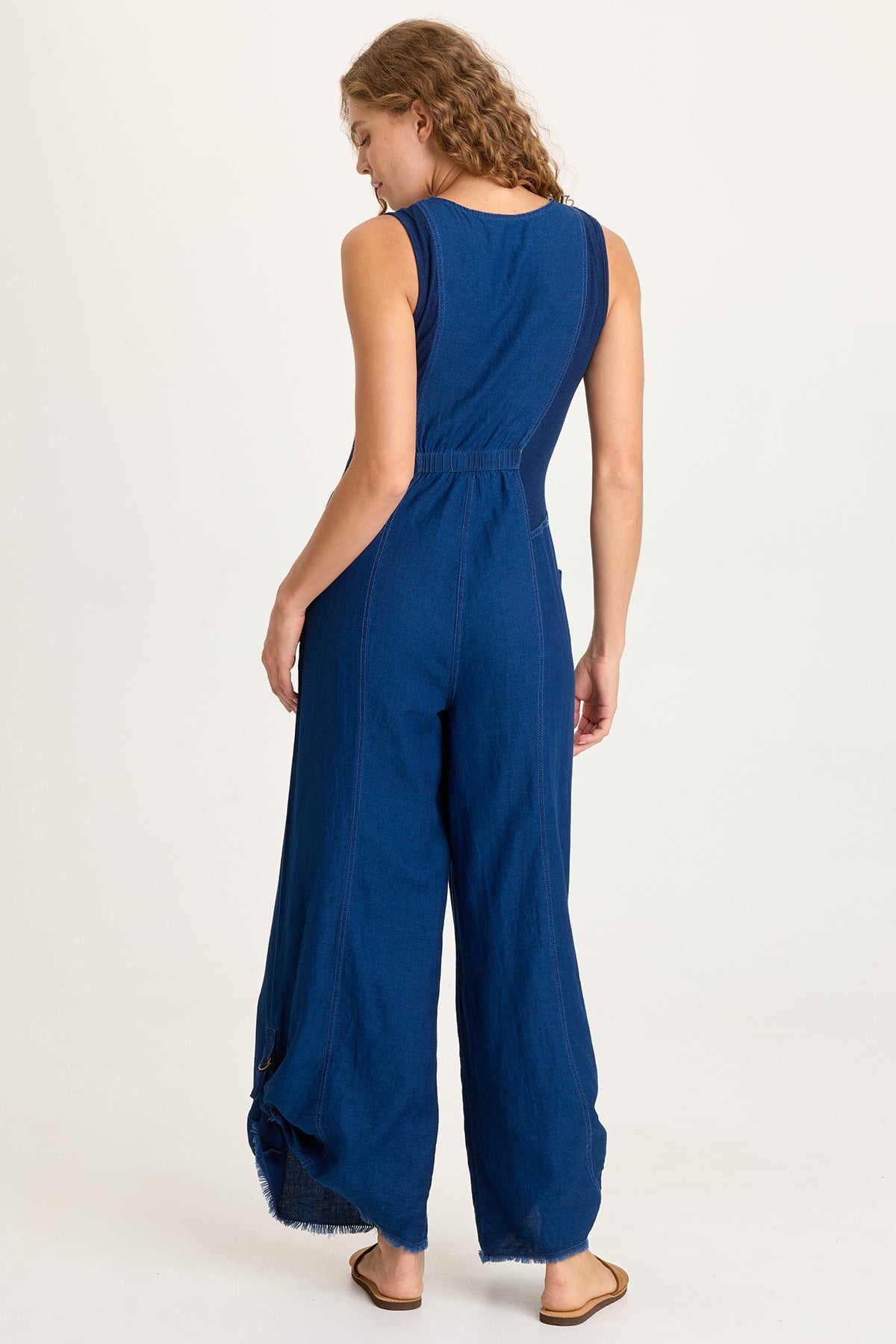 シシクイ　Jumpsuit / light indigo Indigo Flared Baggy Jumpsuit - Shohaag