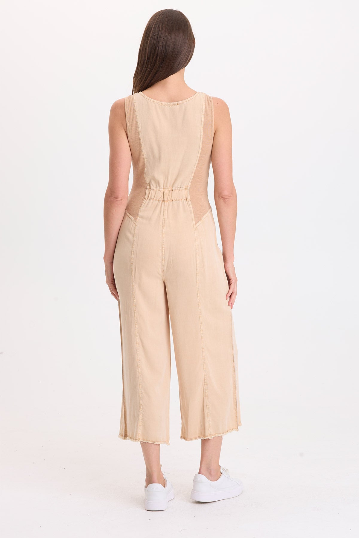 Wearables Linette Twill Zip-Up V-Neck Jumpsuit 