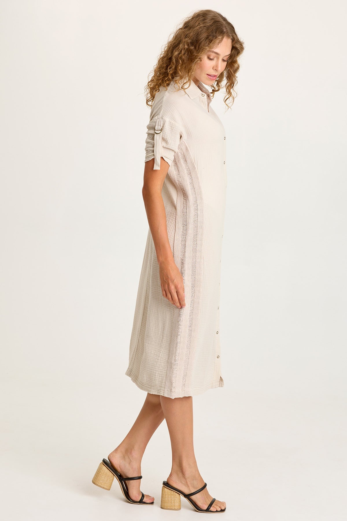 XCVI Cantori Gauze Button-Up Dress 