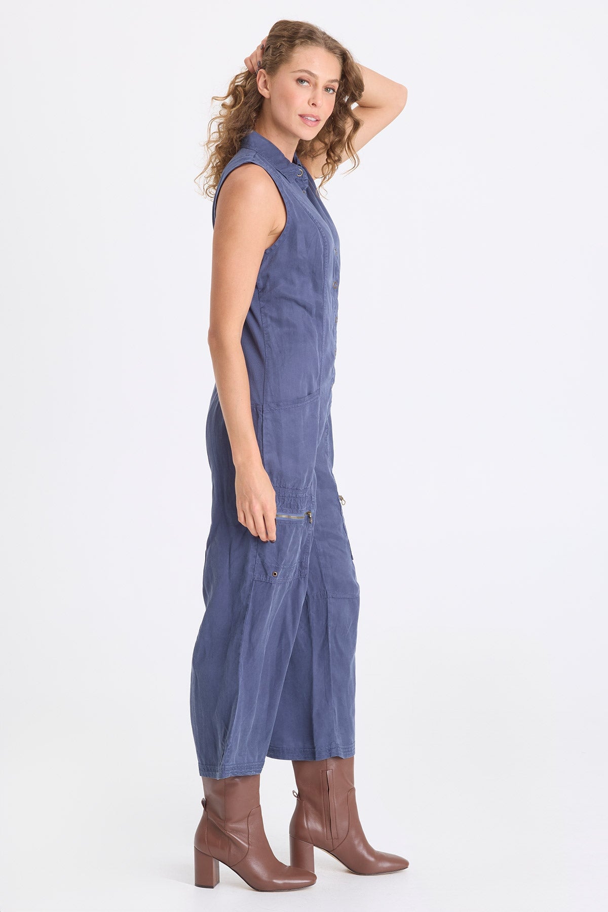 XCVI Badru Twill Snap Up Jumpsuit 