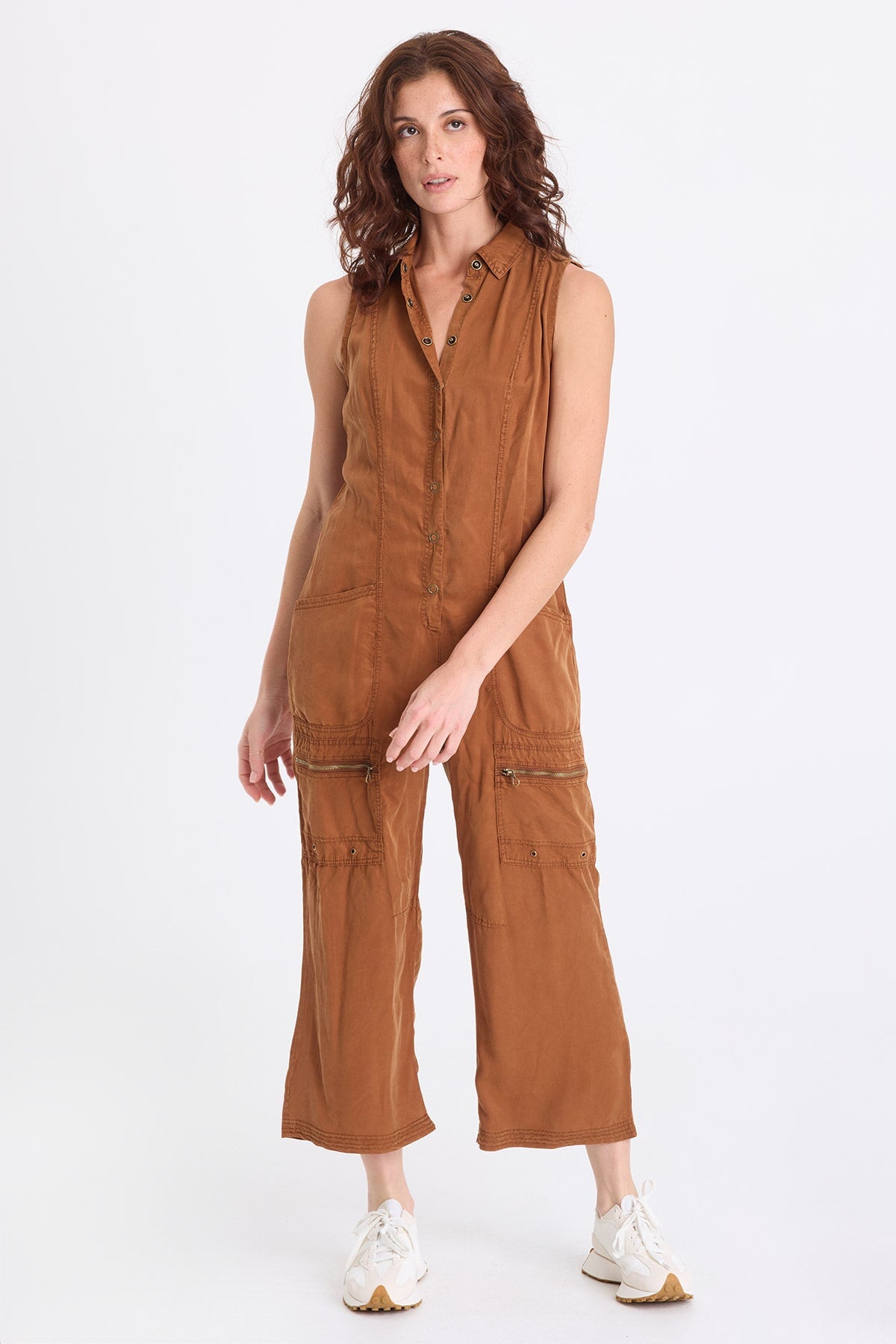 XCVI Badru Twill Snap Up Jumpsuit 