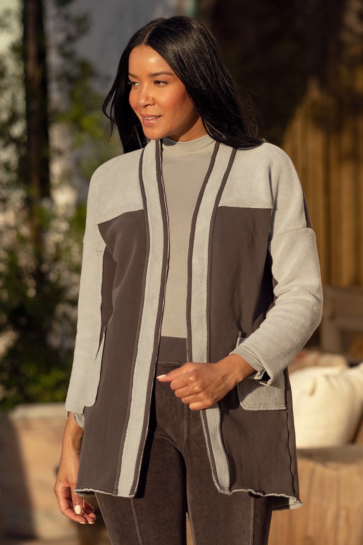 Edith Long Coat in Griffin Pigment