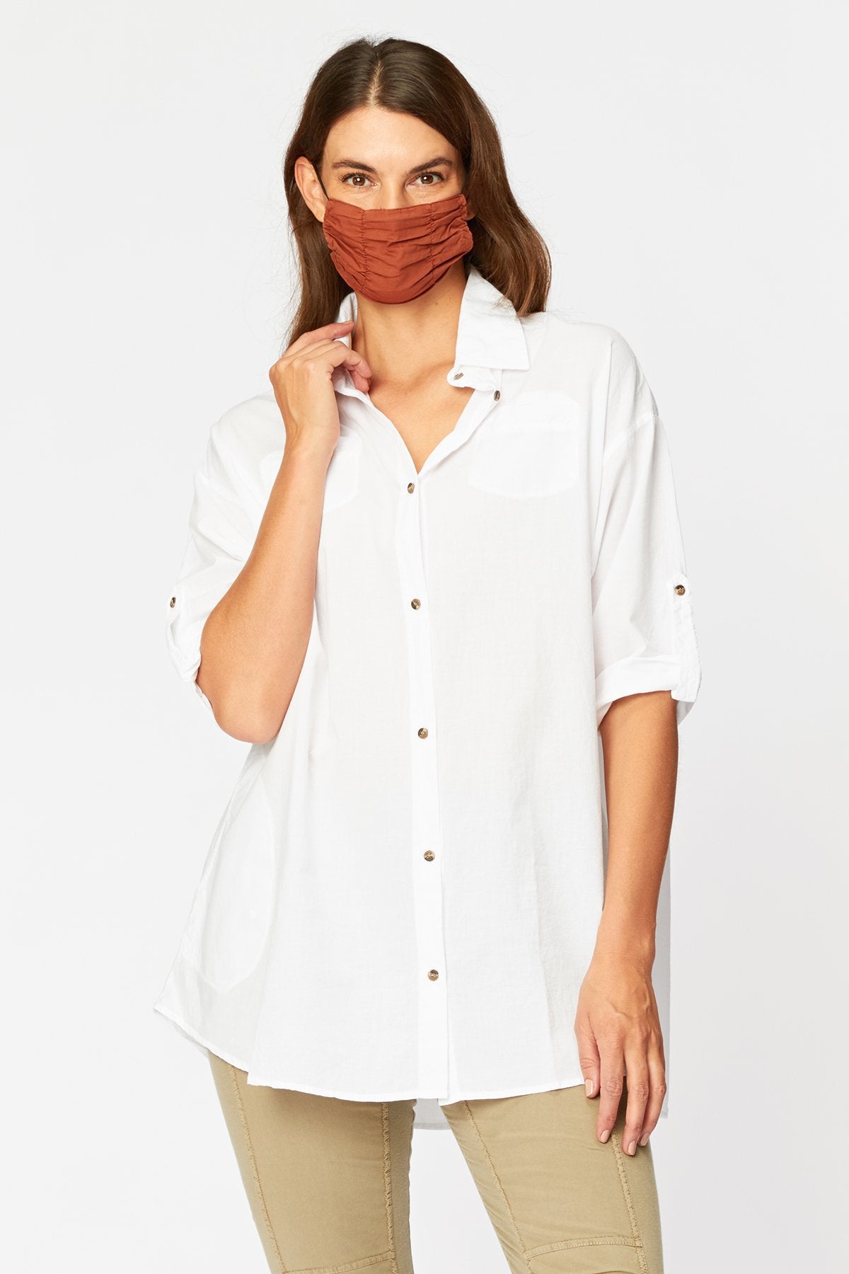 Wearables Ashlie Button Down In White