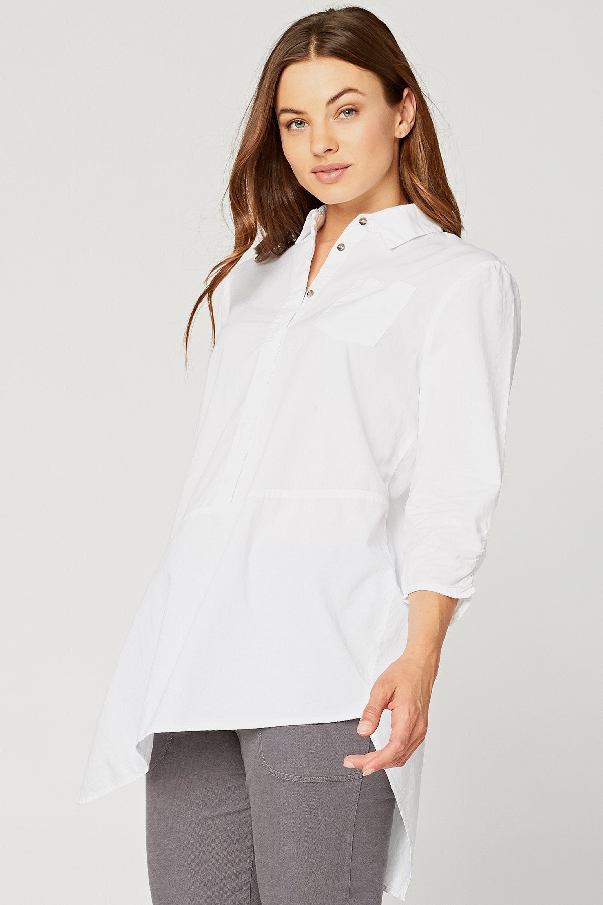Xcvi Twist Button-down Top In White