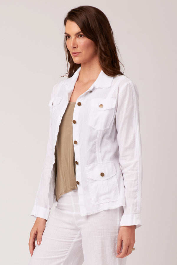 Wearables Cotton Linen Raw Edge Safari Jacket 