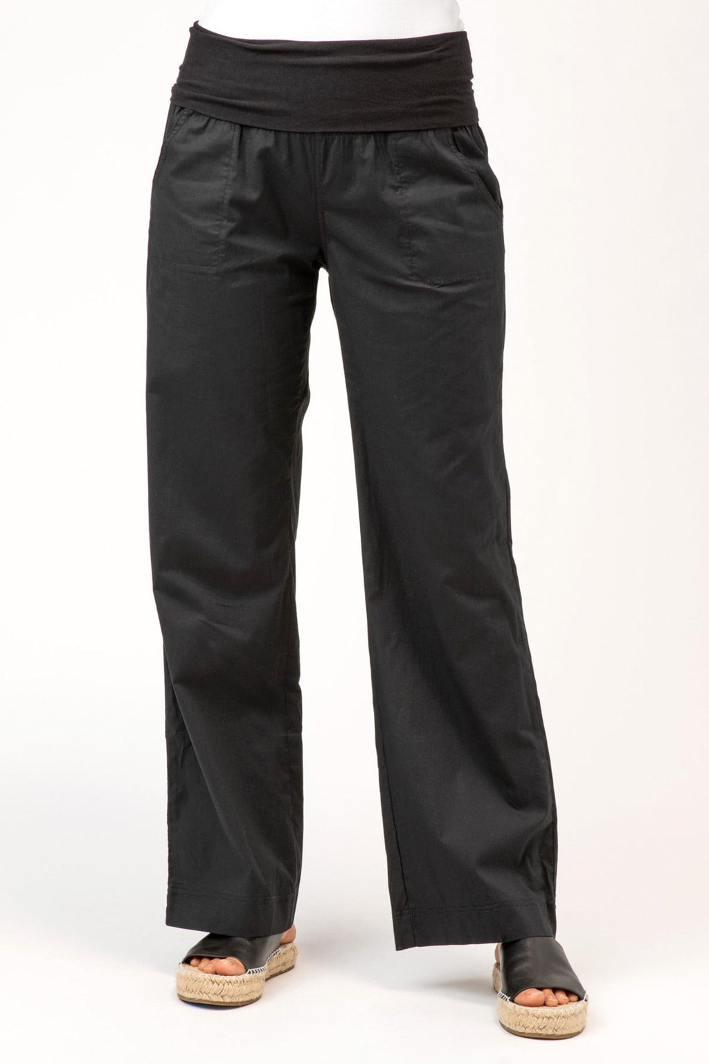4-Pocket Fold Over Pant in Black – XCVI