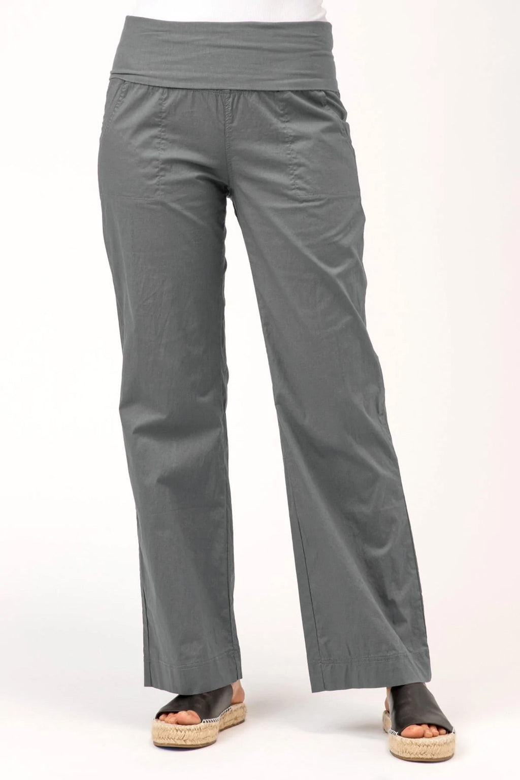4-Pocket Fold Over Pant in Charcoal – XCVI