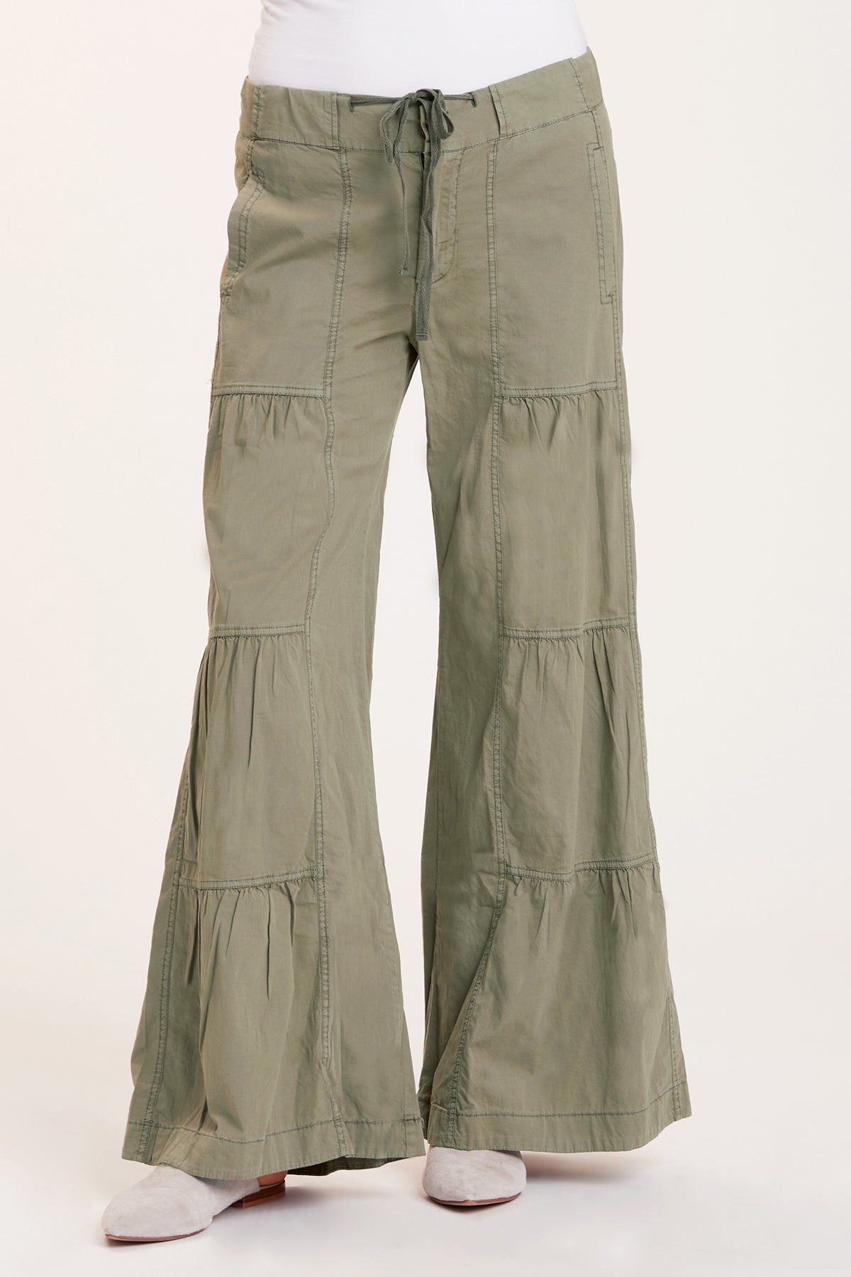 Wearables Terraced Wide Leg Pant In Green