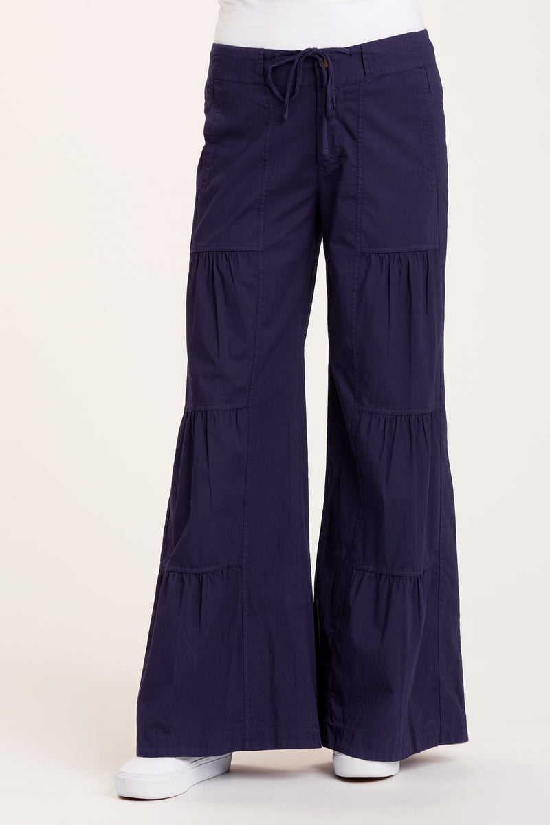 Embossed Wide Leg Track Pants - Navy Blue | Women's Trousers & Yoga Pants |  Sweaty Betty