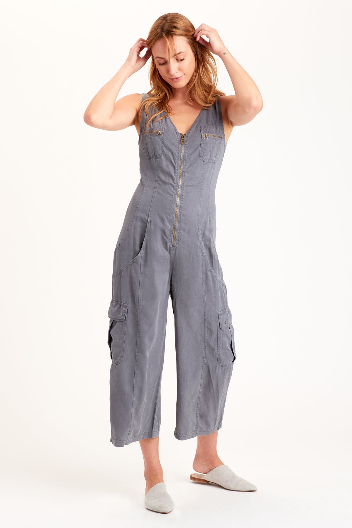 Xcvi Norris Jumpsuit In Nebulous In Grey