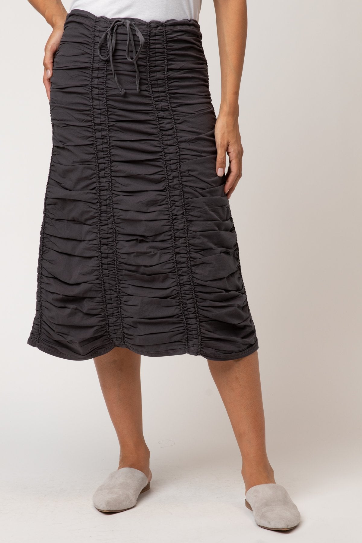 Xcvi Double Shirred Panel Skirt In Gray